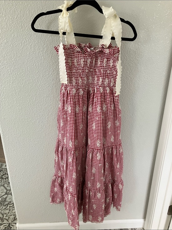 Jacquie the Label Dresses & Skirts - Jacquie the Label red and white gingham tiered midi dress XS